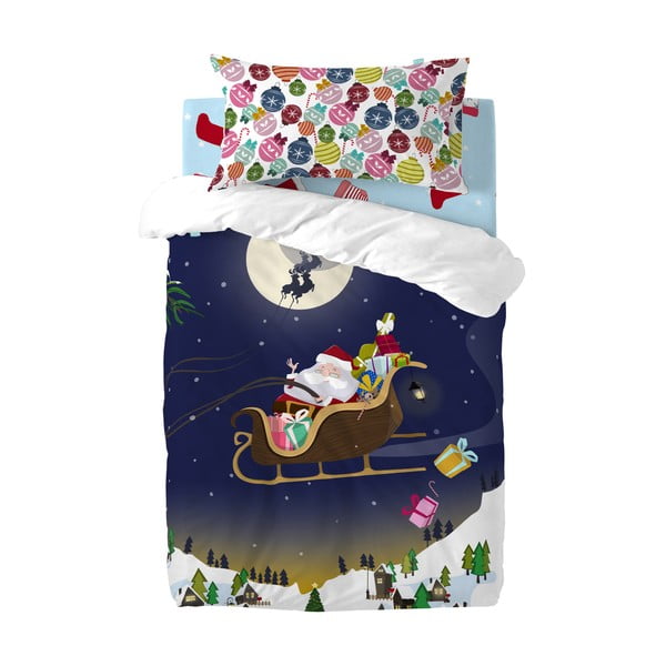 Детска памучна завивка и възглавница , 100 x 120 cm Merry Christmas - Mr. Fox