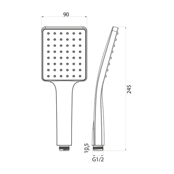 Пластмасова душ глава в лъскаво сребристо – Sapho-image-1