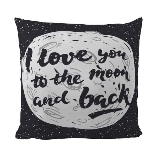 Възглавница Love You To The Moon, 40x40 cm - Black Shake