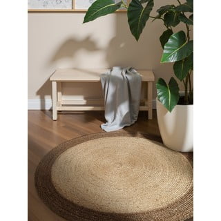 Двустранен/ръчно изработен ютен кръгъл килим сиво-бежов ø 100 cm Jutta Greige – Hanse Home