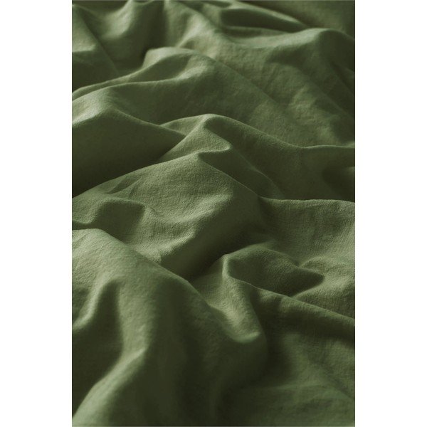 Зелено единично  спално бельо със смес от лен 150x200 cm Elly – Ellos Home-image-4