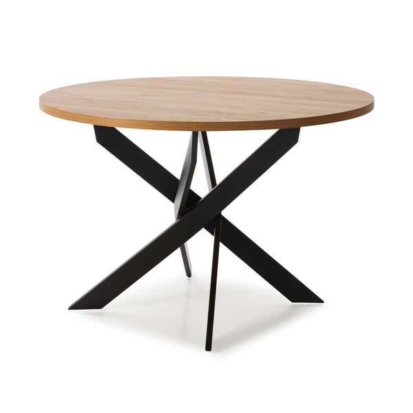 Кръгла маса за хранене с дъбов плот 120x120 cm Ther - Marckeric-image-2