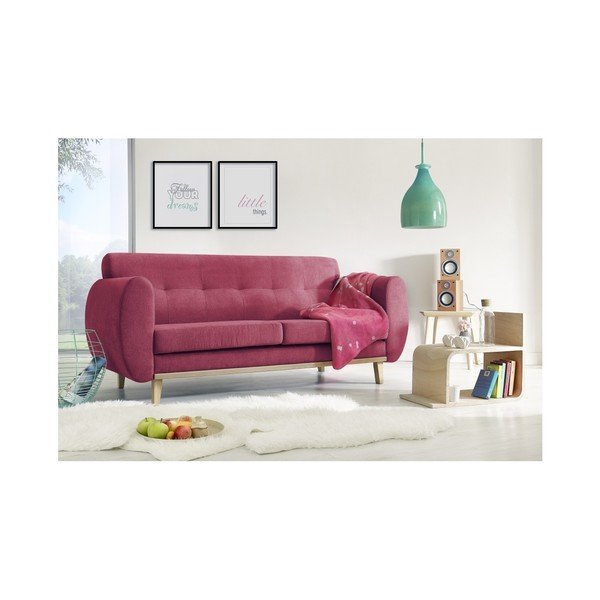 Червен двуместен диван Viking - Bobochic Paris-image-1