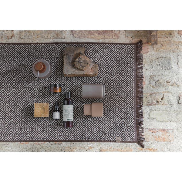 Тъмнокафяв текстилен килим за баня 50x80 cm Morocco – Mette Ditmer Denmark-image-1