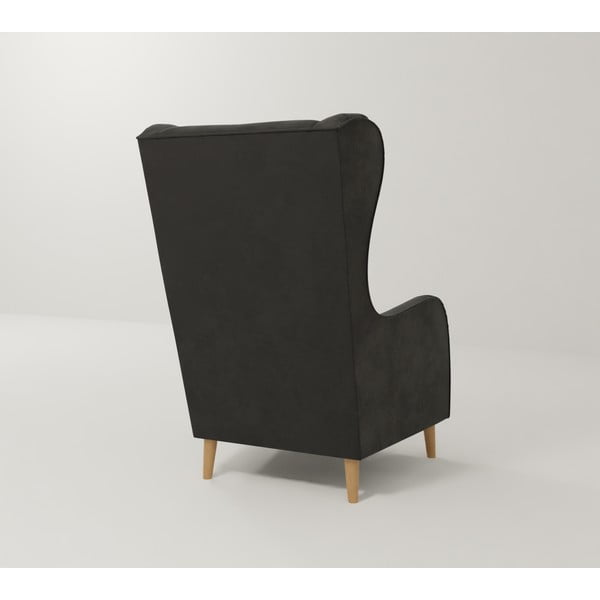 Тъмносиво кадифено кресло Carole - Ropez-image-2