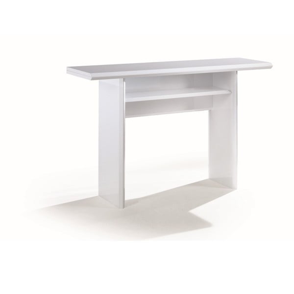 Leskle bílý rozkládací jídelní stůl Terraneo Consolle, 120 x 35/70 cm