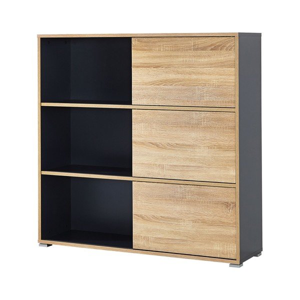 Черна етажерка в дъб 120x119 cm - Germania-image-4