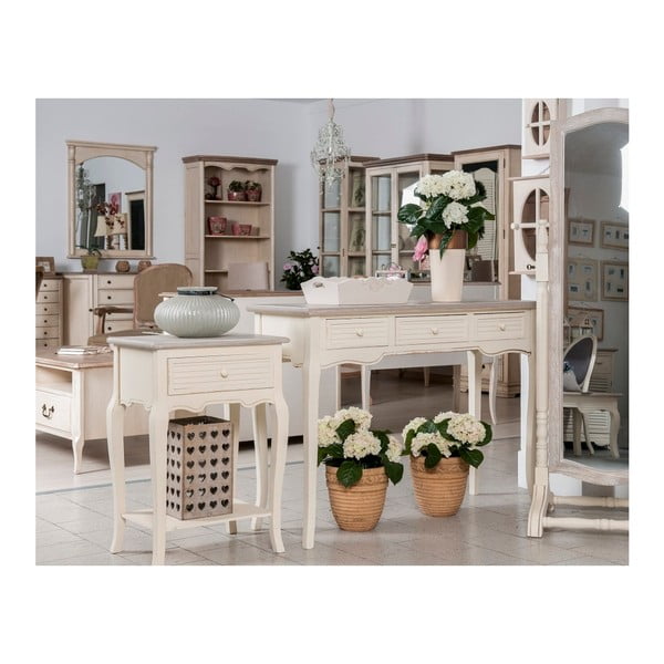 Úzká krémová komoda z topolového dřeva se 6 zásuvkami Livin Hill Pesaro-image-1