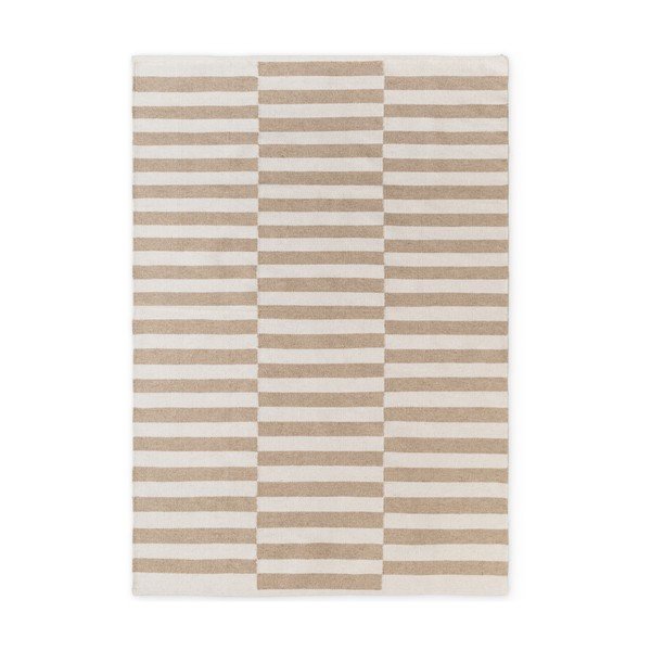 Бял/светлокафяв двустранен/ръчно изработен вълнен килим 120x180 cm Vika – Hanse Home
