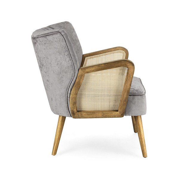 Сиво кадифено кресло Virna – Bizzotto-image-3