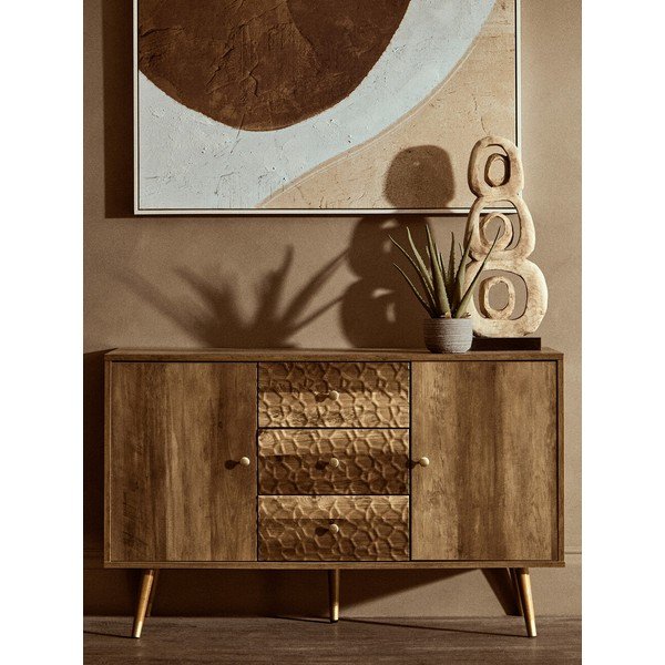 Скрин в тъмно естествен цвят 114x70x39 cm Frida – Premier Housewares-image-1
