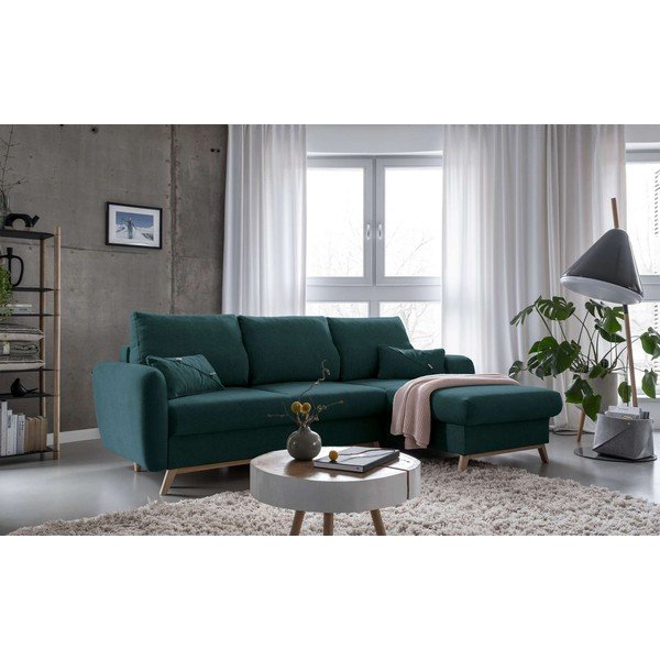 Тюркоазен ъглов разтегателен диван, десен ъгъл Scandic Lagom - Miuform-image-3