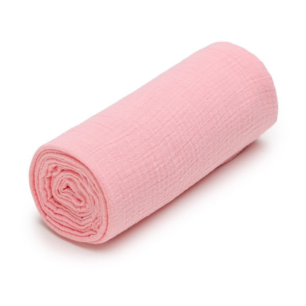 Розова муселинова детска кърпа 120x120 cm – T-TOMI