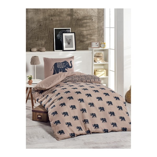 Спално бельо със смес от памук за единично легло Синьо, 140 x 200 cm Fil - Mijolnir