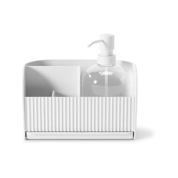 Бяла стойка за перилни препарати от рециклирана пластмаса Sling - Umbra