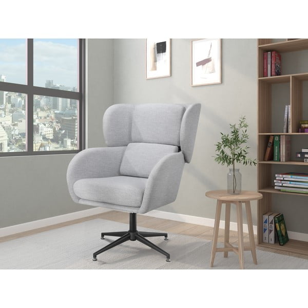 Светлосиво кадифено кресло Vanessa – Støraa-image-2