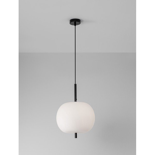 Бяло/черно стъклено висящо осветително тяло ø 30 cm Lato – Nova Luce-image-3