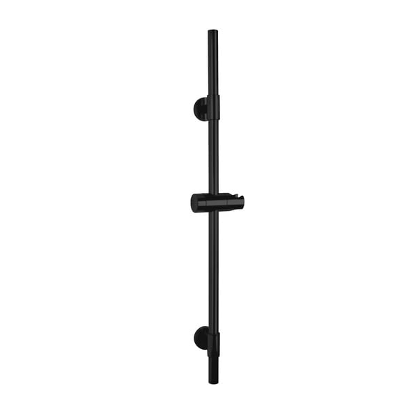 Черен душ прът за стена от неръждаема стомана 66 cm Basic - Wenko