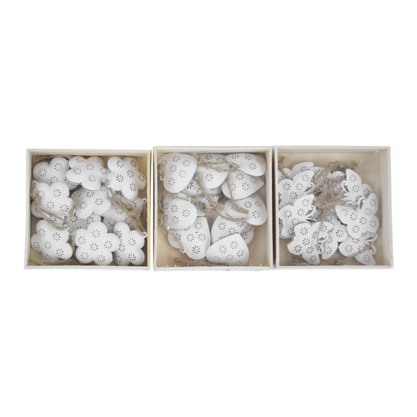Комплект от 30 бели висящи декорации с мотив на сърце Ego Dekor, 10 x 3 cm - Ego Dekor