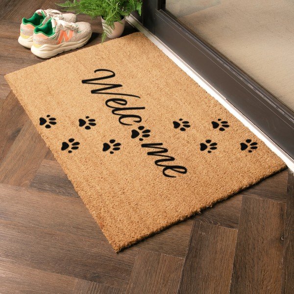 Изтривалка от кокосови влакна 60x90 cm Welcome Paws – Artsy Doormats-image-1
