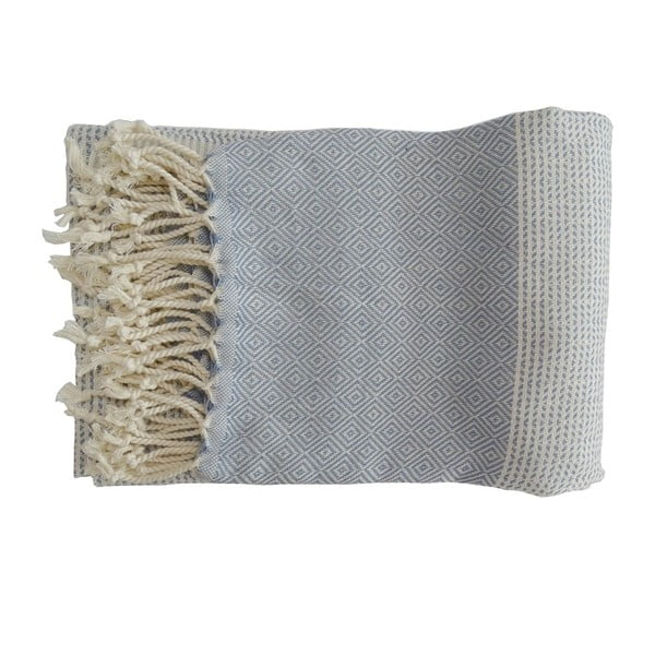 Modrá ručně tkaná osuška z prémiové bavlny Homemania Damla Hammam, 100 x 180 cm
