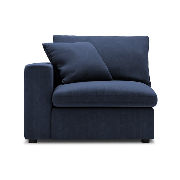 Тъмносиня ъглова част от модулен диван от велур Galaxy, ляв ъгъл - Windsor & Co Sofas