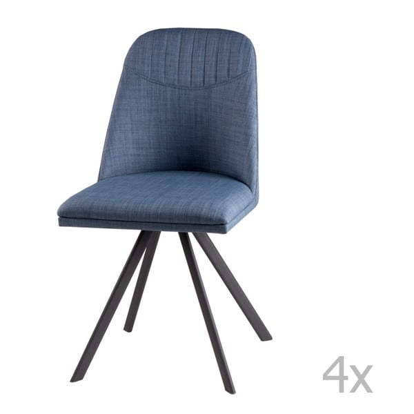 Sada 4 světle modrých otočných jídelních židlí sømcasa Cris