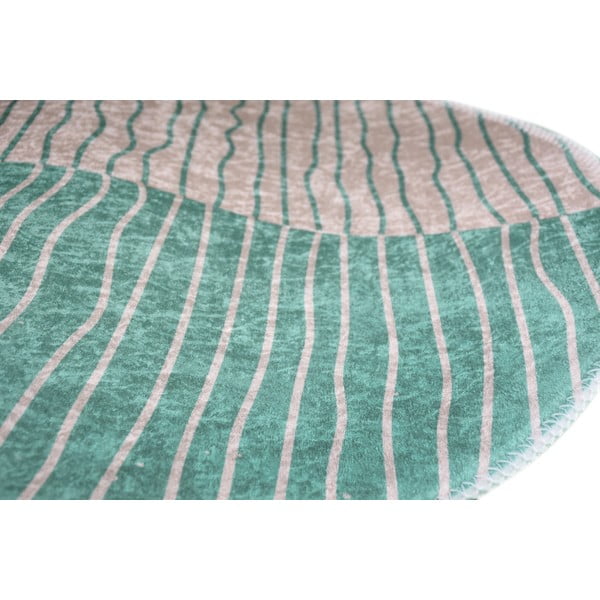 Миещ се кръгъл килим в тюркоазено и кремаво ø 120 cm Yuvarlak - Vitaus-image-2