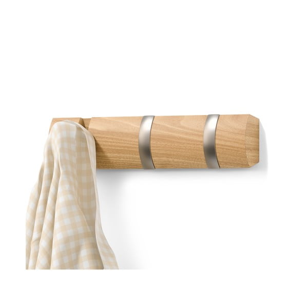 Стенна закачалка от масивна топола в естествен цвят Flip – Umbra-image-2