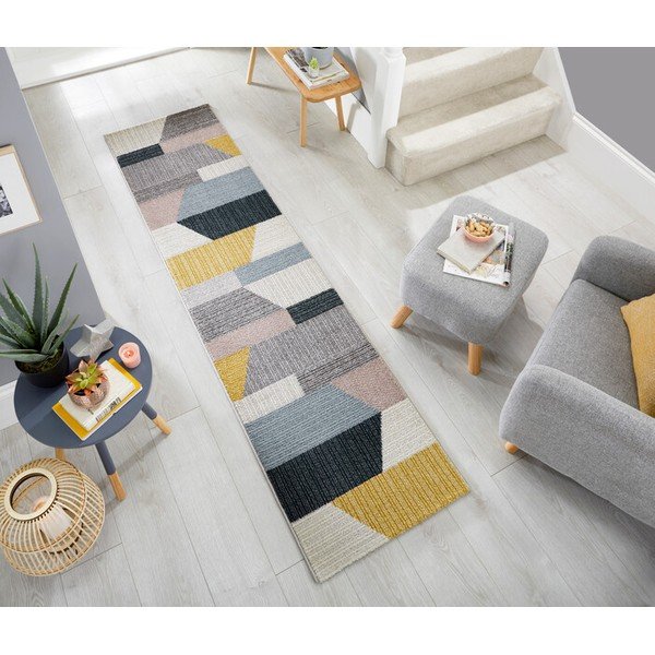 Сив и жълт килим Barrio, 60 x 230 cm - Flair Rugs-image-1