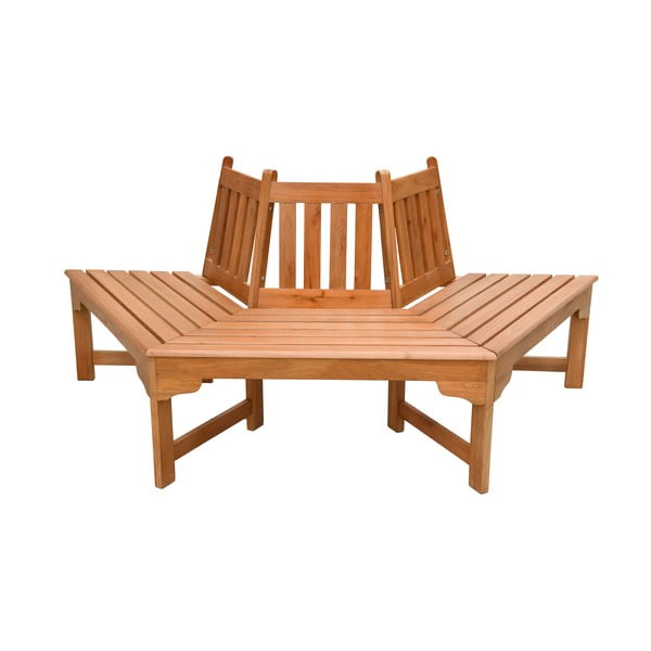 Градинска пейка от масивно дърво в естествен цвят Ontario – Garden Pleasure-image-2