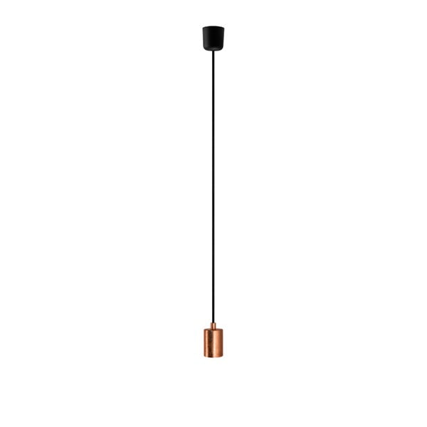 Černý závěsný kabel s objímkou v měděné barvě Bulb Attack Cero