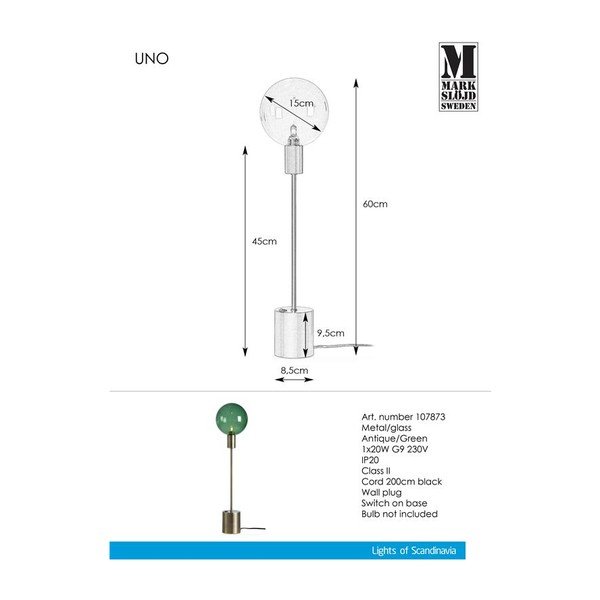 Zelená stolní lampa Markslöjd Uno-image-2