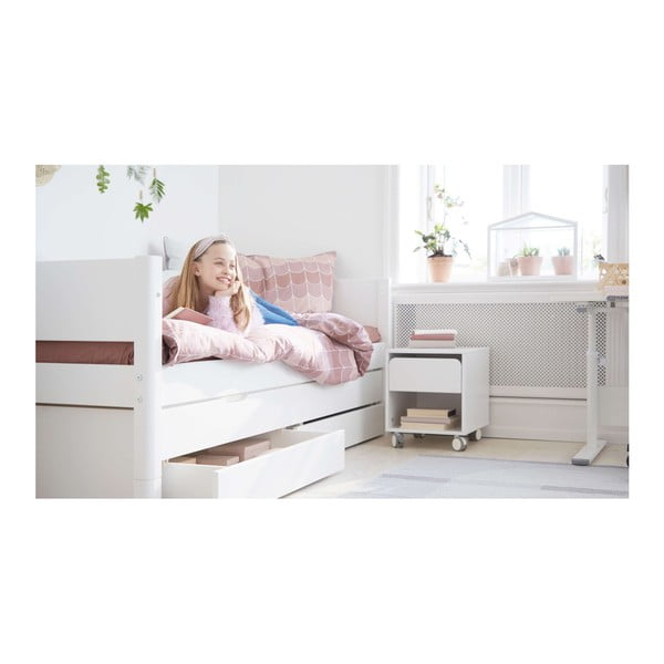 Бяло детско легло с допълнително разтегателно легло и място за съхранение , 90 x 200 cm White - Flexa-image-1