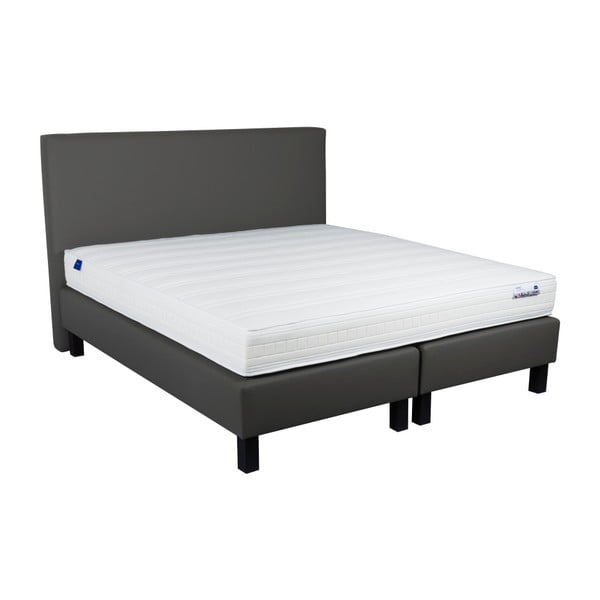 Tmavě šedá boxspring postel Revor Domino, 200 x 160 cm