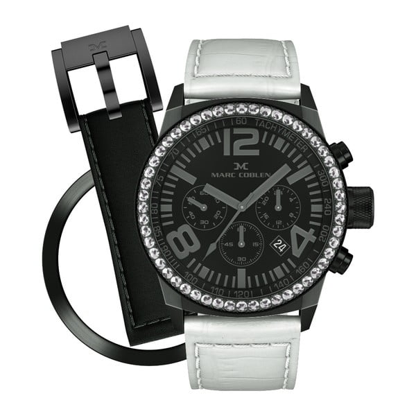 Dámské hodinky Marc Coblen s páskem a kroužkem navíc P48
