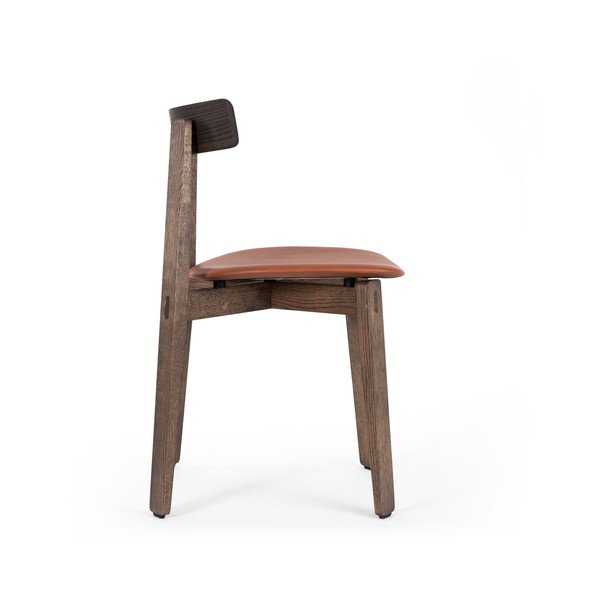 Кафяви/в цвят кафяв коняк трапезни столове в комплект 2 бр. от масивен дъб Nora – Gazzda-image-2