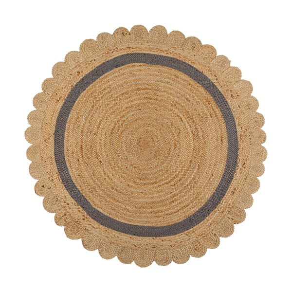 Ръчно изработен ютен кръгъл килим в сив и естествен цвят ø 160 cm Grace Grey – Flair Rugs