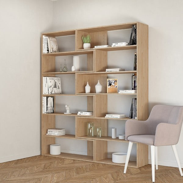 Кафяв ъглов шкаф за книги Twin, височина 179 cm - Homemania-image-3
