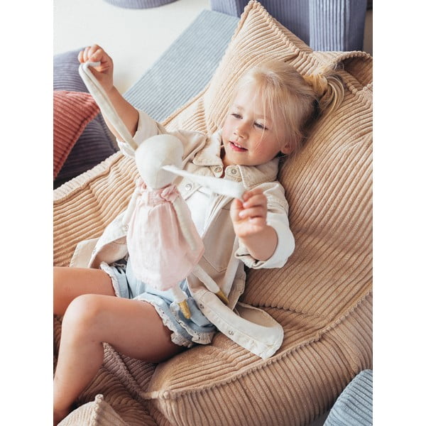 Светлокафяв детски пуф от рипсено кадифе Chair – Wigiwama-image-4