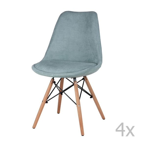 Комплект от 4 ментовозелени трапезни стола Lindy - sømcasa