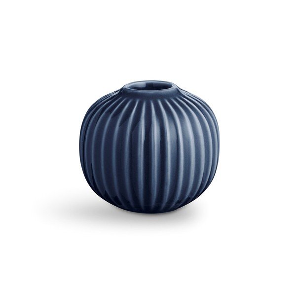 Tmavě modrý porcelánový svícen Kähler Design Hammershoi, ⌀ 7,5 cm