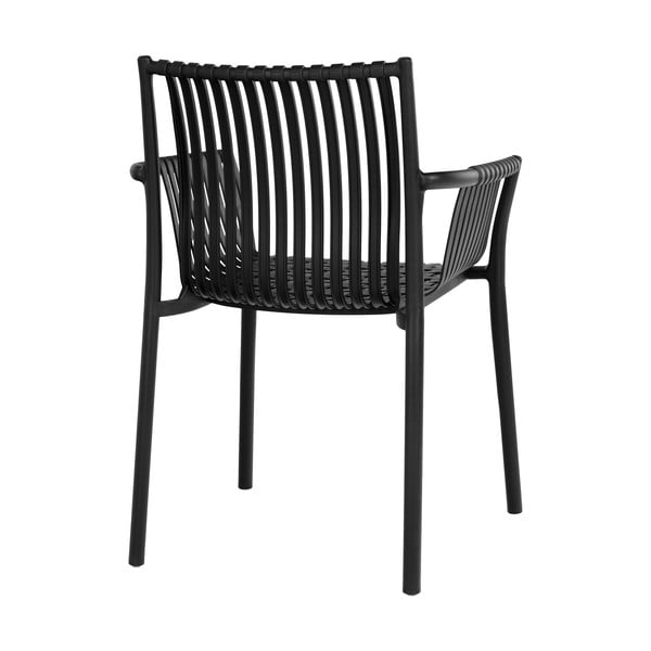 Черни пластмасови градински столове в комплект от 2 бр. Tulsa – House Nordic-image-4