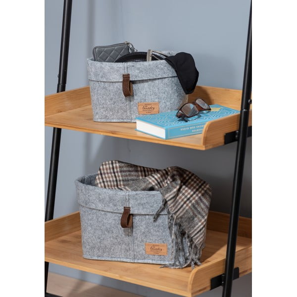 Сив текстилен органайзер Филц, 18 x 12 cm Feli - Wenko-image-1