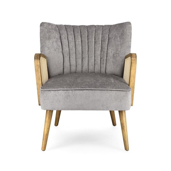 Сиво кадифено кресло Virna – Bizzotto-image-2