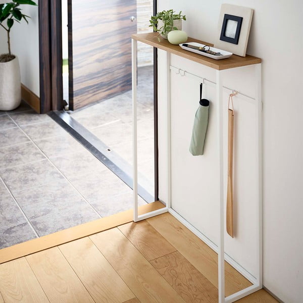 Конзолна маса в бяло и светлокафяво 18,5х60 см Tower - YAMAZAKI-image-4