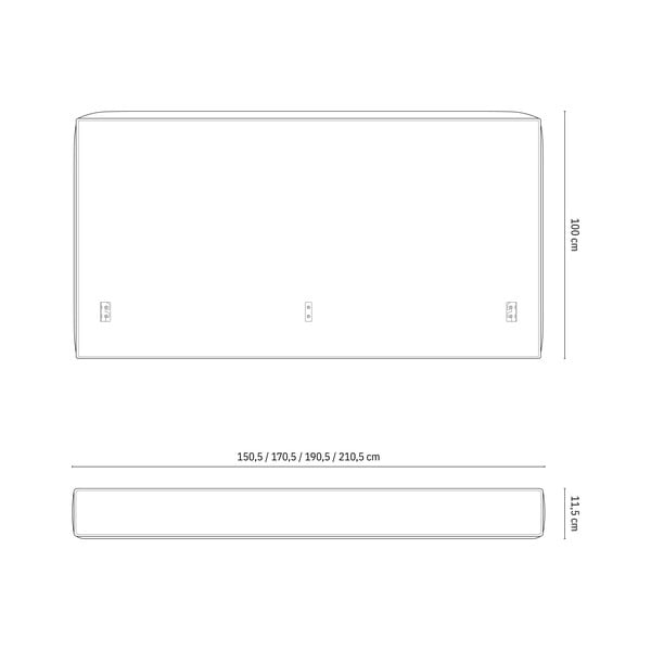 Светлосива тапицирана табла за легло 189x100 cm Olivia – Micadoni -image-4