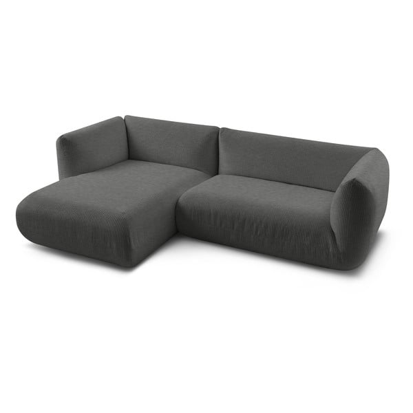 Ъглов диван от сив велур (ляв ъгъл) Lecomte - Bobochic Paris-image-3