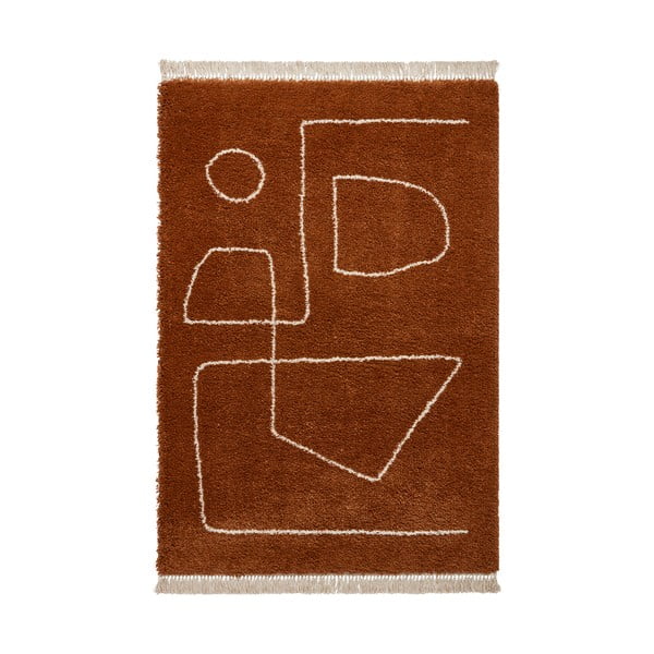 Червен килим от теракота , 160 x 220 cm Boho - Think Rugs