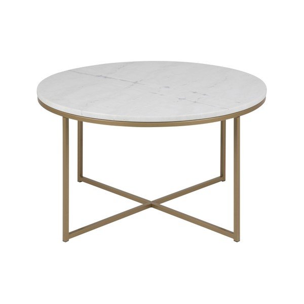 Бяла кръгла маса за кафе ø 80 cm Alisma - Actona-image-1